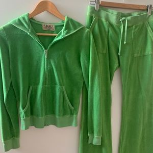Juicy Couture Lime Green Velour Tracksuit Set